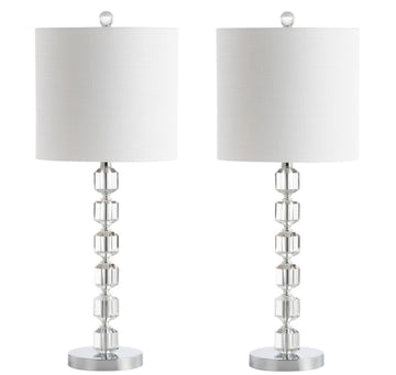 Cary 27.5" Modern Stacked Crystal/Metal LED Table Lamp - JONATHAN Y